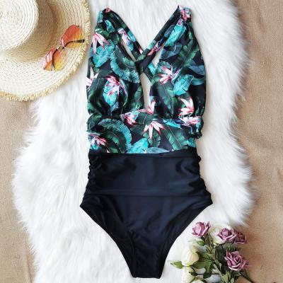 China 1 Piece Womens Swimwear OEM Breathable Cross Factory Halter Back High Cut Backless Swimwear One Piece Swimwear Beachwear Swimwear for sale