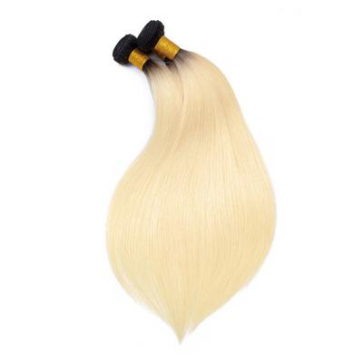 China Shinny Premium Hair Bundles Raw Russian Blonde 613 Color With Roots 10-30 Inch Silky Straight 100% Black Wave Hair Hair Extension for sale