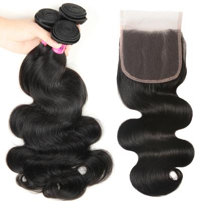 China Wholesale Unprocessed Brazilian Mink Brazilian Hair Bundles With Body Wave 3 bundles+closure Virgin Body Wave Closure for sale