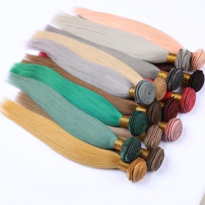 China Shinny Gray Pink Green Ginger Orange Human Hair Color Blonde Healthy Hair Red Virgin Hair Weave Factory Wholesale Supplier Raw Raw for sale