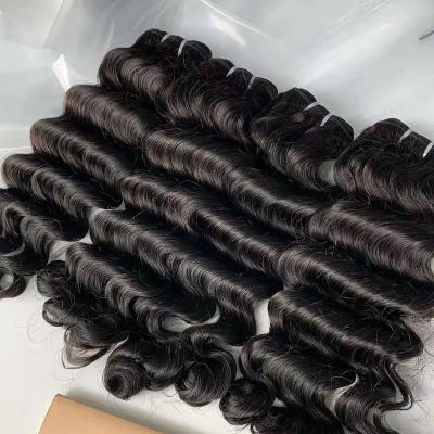 China FUMI Cheap Double Drawn Human Hair Extensions , Grade 12A Virgin Cuticle Aligned Raw Brazilian Hair Bundles With Closure for sale