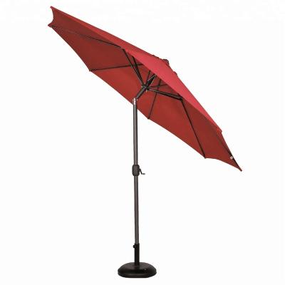 China With Tilt Market Adjustable Steel Outdoor With Tilt And Crank Decorative 9' Push Button Outdoor Patio Umbrella for sale