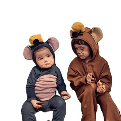 China 95% Cotton Plush Cartoon Mouse Costume Halter Crawling Romper For Baby for sale