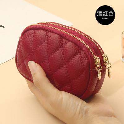 China Fashion Small Wallets for Women, RFID Blocking Genuine Leather Zippered Bifold Pocket Wallet Card Case Purse with ID Window for sale