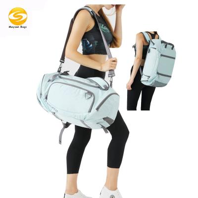 China 2021 New Fashion Travel Duffel Bag Unisex Blue Nylon Shoulder For Men Women Sport Duffel Bag Carry Bag For Gym With Shoes Compartment for sale