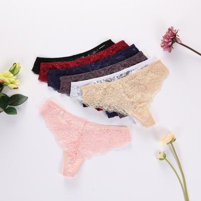 China Antibacterial hot wholesale women briefs ladies lace up transparent T-thongs underwear women underwear for sale