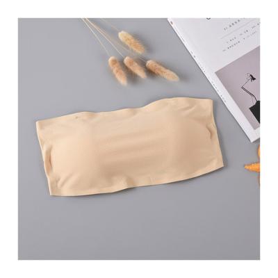 China Antibacterial Comfortable Seamless Bandeau Bra With Removable Pads Ladies Tube Seamless Strapless Bra for sale