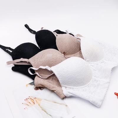 China QUICK DRY women lace up bras padded full cup high quality lift up ladies Diamond Bikini Bra for sale