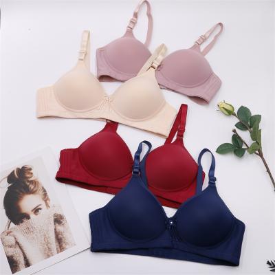 China Various QUICK DRY Solid Color Striped Wire Free Women Bra With Beautiful Embroidery for sale