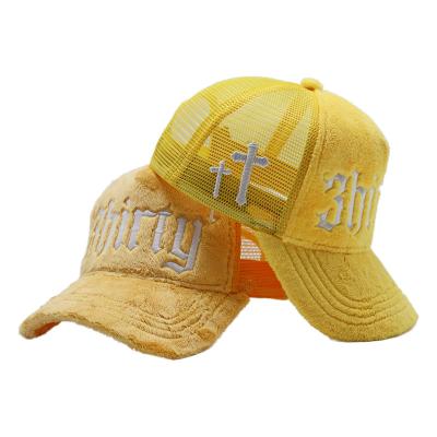 China PANGKB Logo Brim Sunscreen Mesh Fashion Velvet Adjustable Hat COMMON Truck Driver Custom Curved Embroidered High Quality Breathable Hat for sale