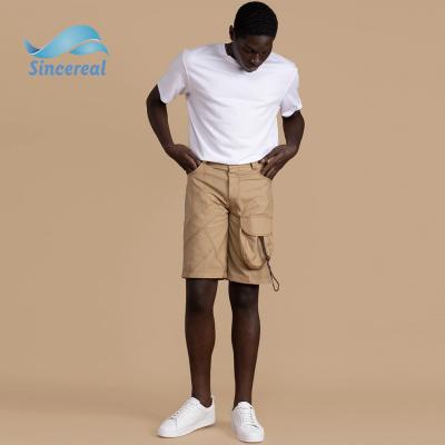 China Custom Breathable Mens Streetwear Shorts With Pocket Dimensional Paper Bag Attached Casual Cargo Shorts For Men for sale