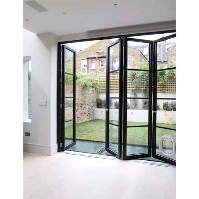 China Modern Latest New Style Powder Coated Smooth Aluminum Folding Glass Door for sale