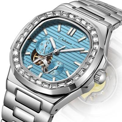 China Auto Date Modern Custom 316L Stainless Steel Skeleton Mechanical Automatic Men Watches Luxury Brand Quality Men Reloj Wristwatch for sale