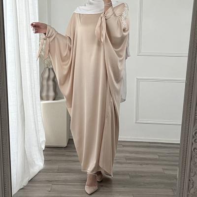 China Satin Muslim Women Fashion Elegant Satin Farasha Abaya Dress for sale