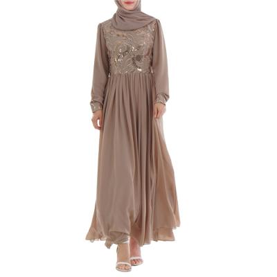 China GH-Y023 3D Print Embroidery Long Sleeve Abaya Evening Dubai Prom Dress Long Sleeve 2021 Muslim Islamic Women Clothing for sale