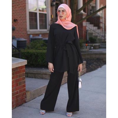 China Muslim Two Piece Set Women Clothing Suit 2 Pieces Set Tops And Pants for sale