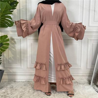 China Pleated Arab Dubai Pleated Open Cardigan Abaya Dress For Muslim Women for sale