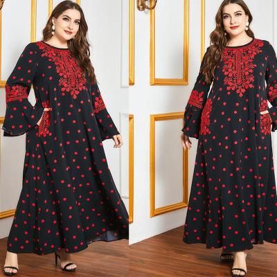 China GH-9719 Heavy Industry Printing/Dyeing Embroidery Printing Plus Size Long Dress Abaya Muslim Islamic Clothing for sale