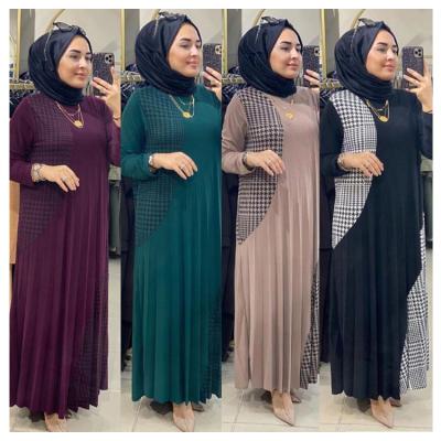 China 20% Discount Swallow Hoop Middle East Dubai Plus Size Venetian Loose Fabric Swallow Hoop Printed Long Abaya Muslim Maxi Dress for sale