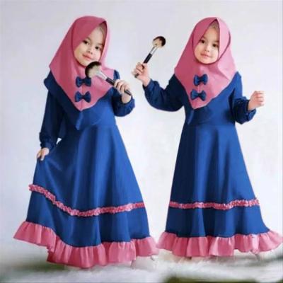 China 2 Pieces Set Kids Islamic Muslim Girls Prayer Dress Wear Clothes Set 2 Pieces for sale