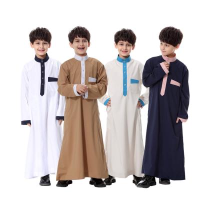 China Chinlden Arab Muslim Islamic Clothing Boy Long Sleeve Jubbah Thobe Thawb GH-TH873 for sale