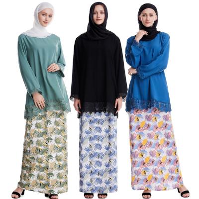 China Two Piece Set Baju Kurung Abaya Muslim Lady Women Clothing Thobe Skirt GH-TH927 for sale