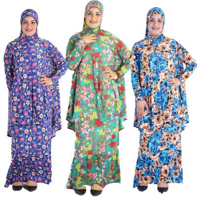 China African print/dye floral abaya style women pirnts plus size floral muslim clothing gorgeous dress for sale