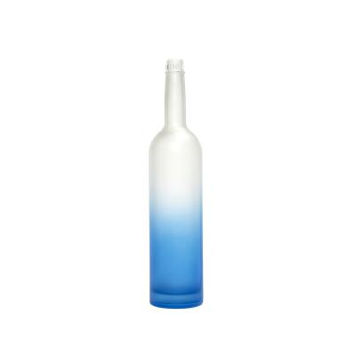 China Super Flint Glass Custom 750ml Clear Frosted Empty Glass Vodka Liquor Bottle Shaped Wine Bottle for sale