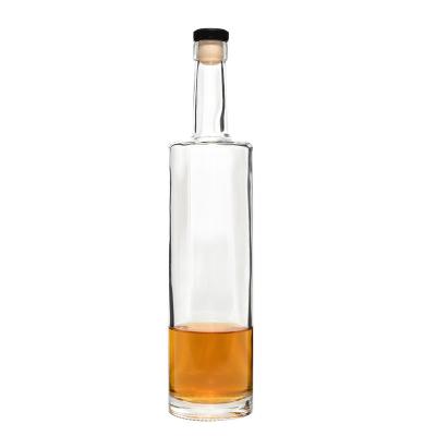 China Super Flint Glass Custom Logo Empty 750ml 200ml 375ml Liquor Rum Brandy Whisky Bottle for sale