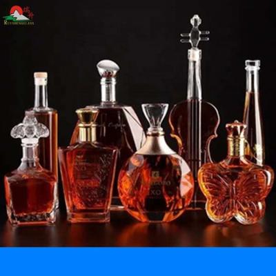 China Glass Bottle for Whiskey Brandy Vodka Frosted Body Material Glass for sale