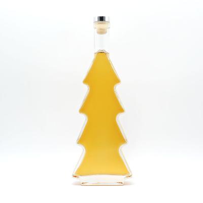 China Super Flint Glass Custom Weihnachtsbaum-Form Alkoholflasche 500ml 700ml 750ml zu verkaufen