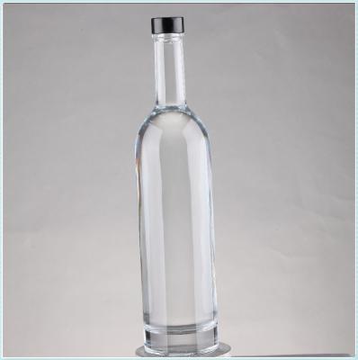 China Clear Empty Hot Stamping Super Flint Glass Liquor Bottles with Cork 75cl Capacity 750ml for sale