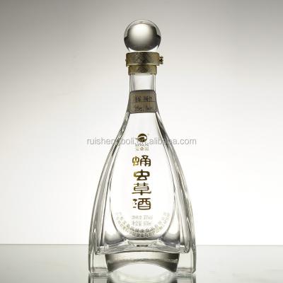 China Tower Shaped Printing Logo Spirits in Clear Glass Bottle Elevate Your Branding Gam for sale