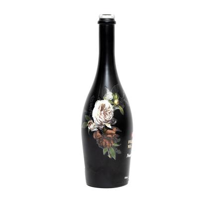 China Cork and Black Spray 16 oz Glass Bottle for Empty 1 Liter Water Wine Liquor 1000ml Bottle for sale