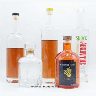 China Extra White Flint Glass 350ml 500ml 700ml 750ml Vodka Gin Whiskey Liquor Glass Bottle for sale