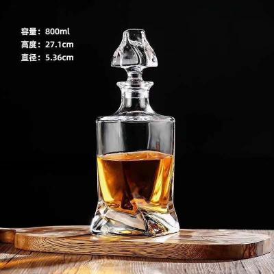 China Square Custom Design Animal Shaped 500ml 750ml Glass Bottle for Brandy Whisky Vodka for sale