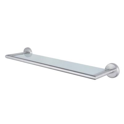 China Traditional Bathroom Accessories Single Row Wall Mounted Bathroom Glass Shelf for sale