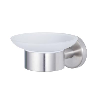 China 18/10 Traditional Wall Mounted Stainless Steel Bathroom Soap Dish With Frosted Glass for sale