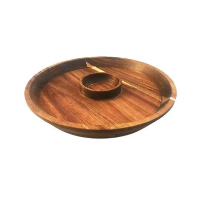 China Viable acacia wood scrap and dip serving tray for sale