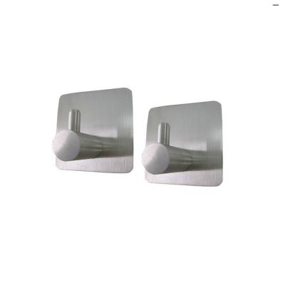 China Sustainable Self Adhesive Stainless Steel Wall Towel Hook for Bathroom and Kitchen (2 Pieces) for sale