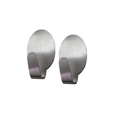 China Sustainable Self Adhesive Stainless Steel Wall Towel Hook for Bathroom and Kitchen (2 Pieces) for sale