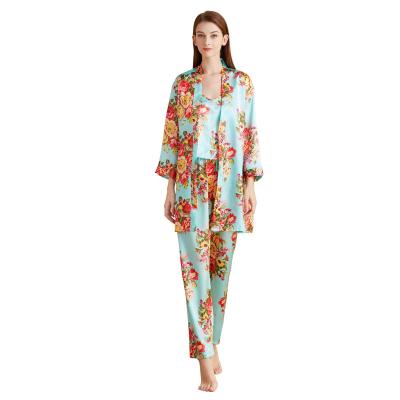 China 2021 Three Piece Set Ladies Pijamas Loungewear Long Sleeve Leisure Printed Loose QUICK DRY Home Furnishings for sale