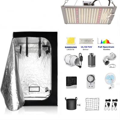 China 100W Easily Assembled 2.7umol/J LED Grow Light Grow Tent Complete System Grow Hydroponic Tent 600D Reflective Fabric Oxford Kits For Plants 2PCS for sale