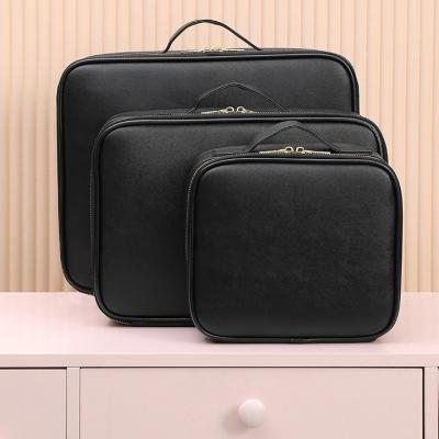 China Large Capacity Viable Travel Makeup Train Case Brush Organizer Professional Portable Artist Storage Cosmetic Bag for sale