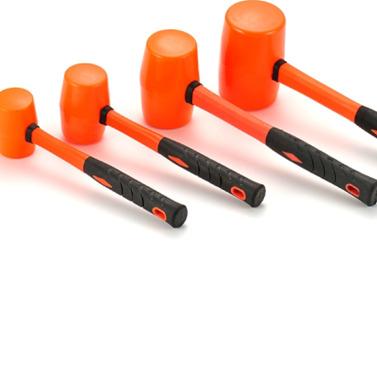 China Orange Rubber Machinist Hammer PVC Mallet With Fiberglass Handle for sale