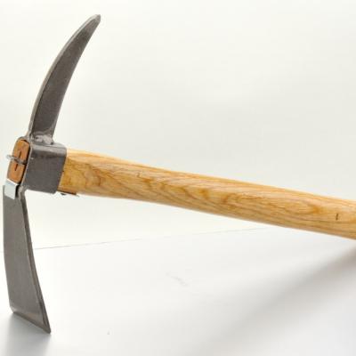 China Carbon steel pickaxe with short wooden handle for sale