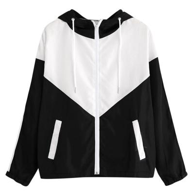 China Waterproof Women Causal Cut Sew Hooded Zip Up Pockets Running Jackets for sale