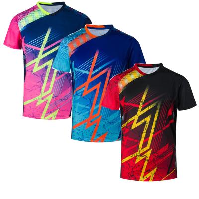 China Good Stretch And Teardrop Custom Design Mens Tennis Sports Wear Quick Dry Badminton Clothes Tennis Shirt for sale