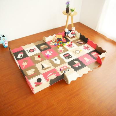 China DIY TOY Top Quality Colorful Pattern Eva Puzzle Mat With Side for Kid Child for sale