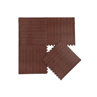 China Wood Grain On Large Grain Eva Foam Interlocked Puzzle Floor Plan Waterproof Deep Wood Mat for sale